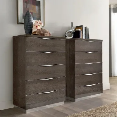Modum Platinum 5 Drawer Chest - Silver Birch