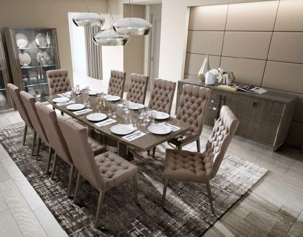 Modum Platinum Italian Capitonne Dining Chair - Silver Birch