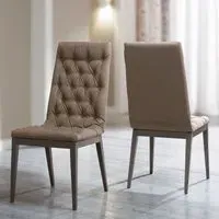 Modum Platinum Italian Capitonne Dining Chair - Silver Birch