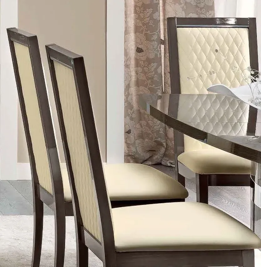 Modum Platinum Italian Dining Chair - Ivory, Leather