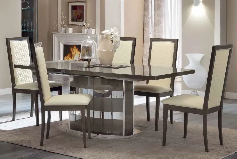 Modum Platinum Italian Dining Chair - Ivory, Leather