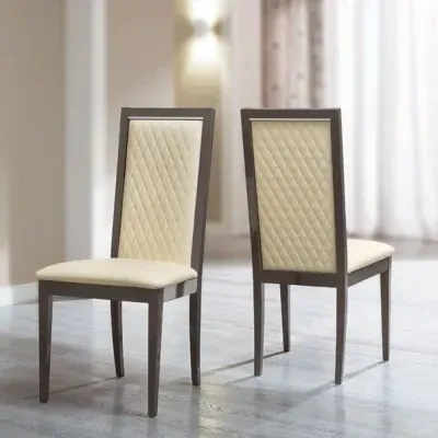 Modum Platinum Italian Dining Chair - Ivory, Leather