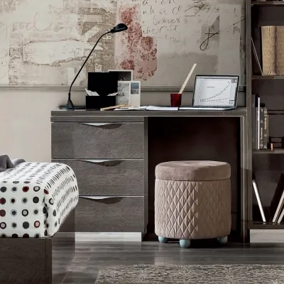 Modum Platinum Pedestal Writing Desk - Silver Birch image