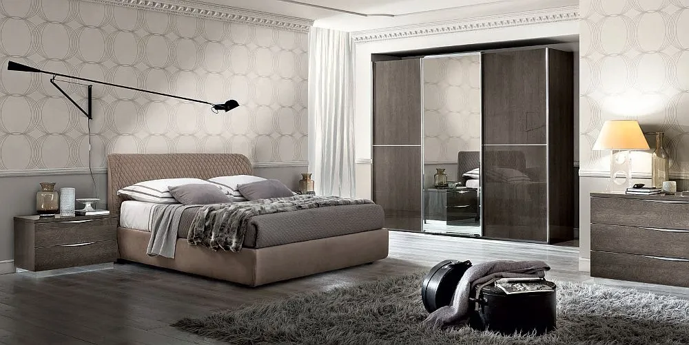 Modum Platinum Sliding Wardrobe with Mirror - Silver Birch