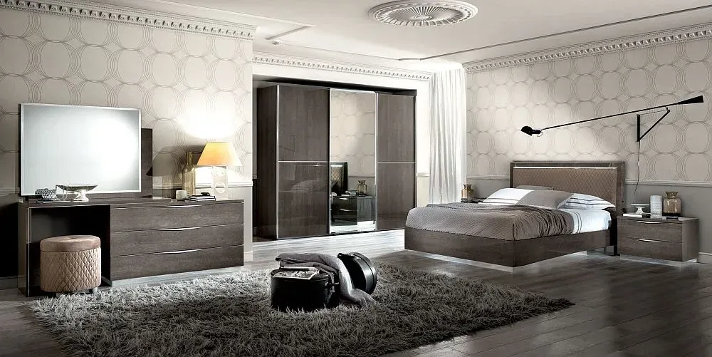 Modum Platinum Sliding Wardrobe with Mirror - Silver Birch
