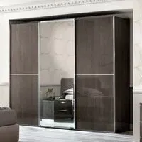 Modum Platinum Sliding Wardrobe with Mirror - Silver Birch