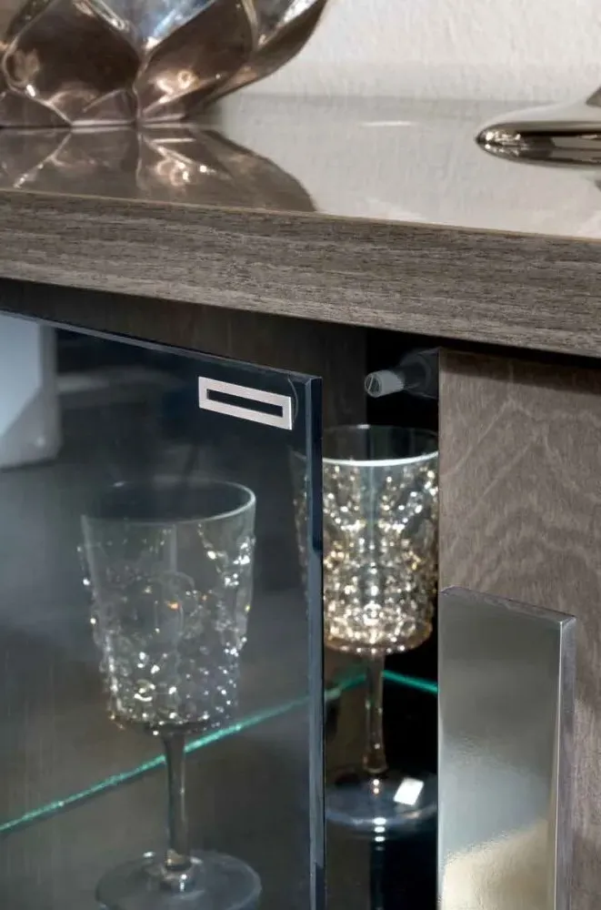 Modum Platinum Slim Medium Buffet Sideboard - Silver