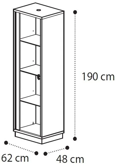 Modum Roma 1 Door Vitrine - White
