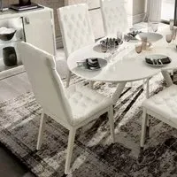 Modum Roma Capitonne Dining Chair - White, Leather