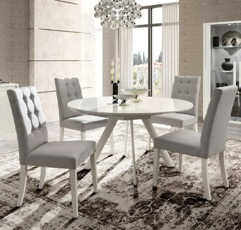 Modum Roma Dining Chair - White, Mojito Fabric