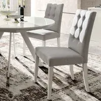 Modum Roma Dining Chair - White, Mojito Fabric