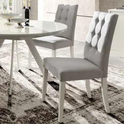 Modum Roma Dining Chair - White, Mojito Fabric