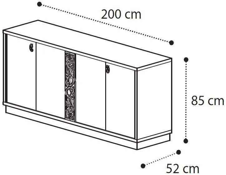 Modum Roma Large Buffet Sideboard - White