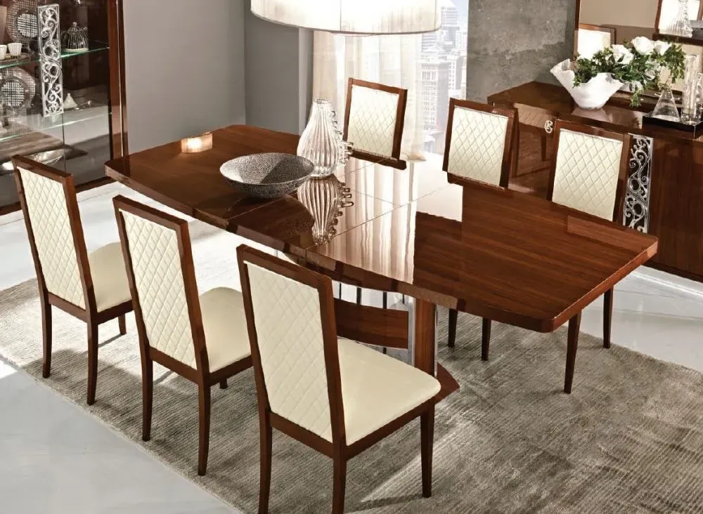 Modum Roma Padded Dining Chair - Walnut, Leather