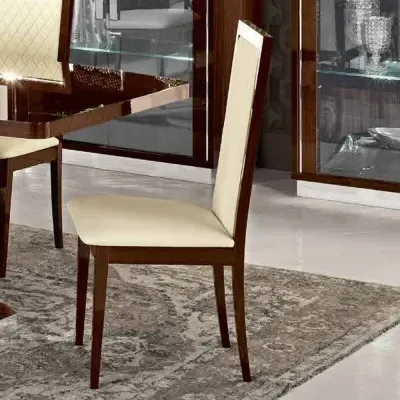 Modum Roma Padded Dining Chair - Walnut, Leather