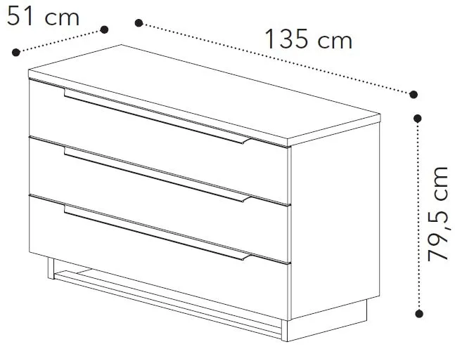 Modum Smart 3 Drawer Chest - Walnut