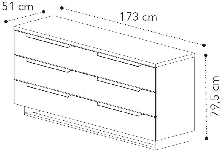Modum Smart 6 Drawer Wide Chest - Walnut
