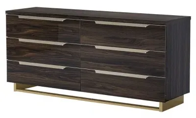 Modum Smart 6 Drawer Wide Chest - Walnut