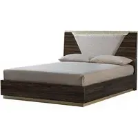 Modum Smart Bed Frame with Fabric Headboard - Walnut