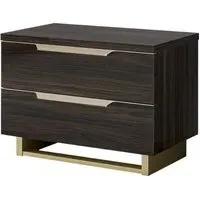 Modum Smart Walnut 2 Drawer Mini Bedside Cabinet - Walnut