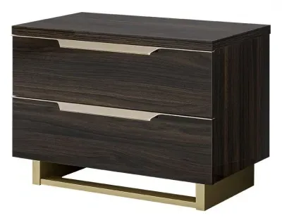 Modum Smart Walnut 2 Drawer Mini Bedside Cabinet - Walnut