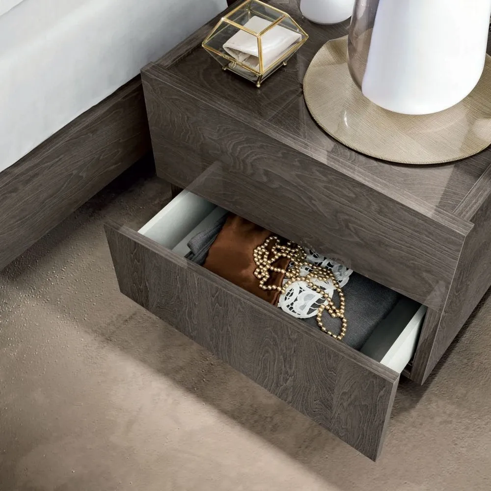 Modum Tekno 2 Drawer Bedside Cabinet - Silver Birch