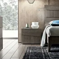 Modum Tekno 2 Drawer Bedside Cabinet - Silver Birch