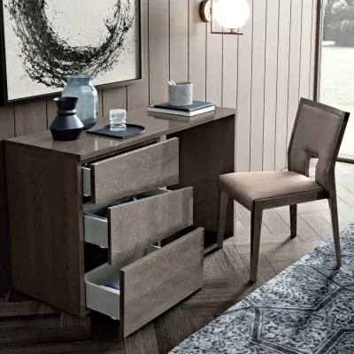 Modum Tekno Single Pedestal Dressing Table - Silver Birch image