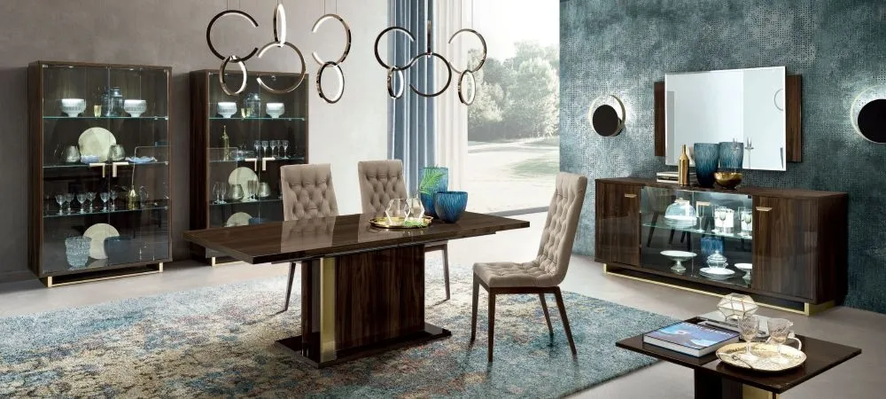 Modum Volare 2 Door Vitrine with Light - Walnut