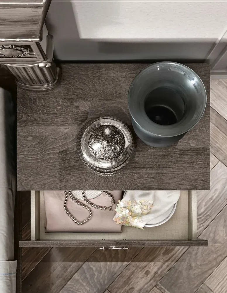 Nabucco 2 Drawer Bedside Cabinet - Silver Birch