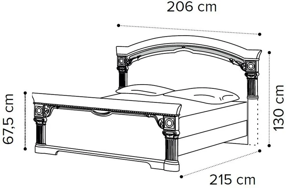 Nabucco King Size Bed with High Footboard - Silver Birch
