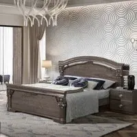 Nabucco King Size Bed with High Footboard - Silver Birch