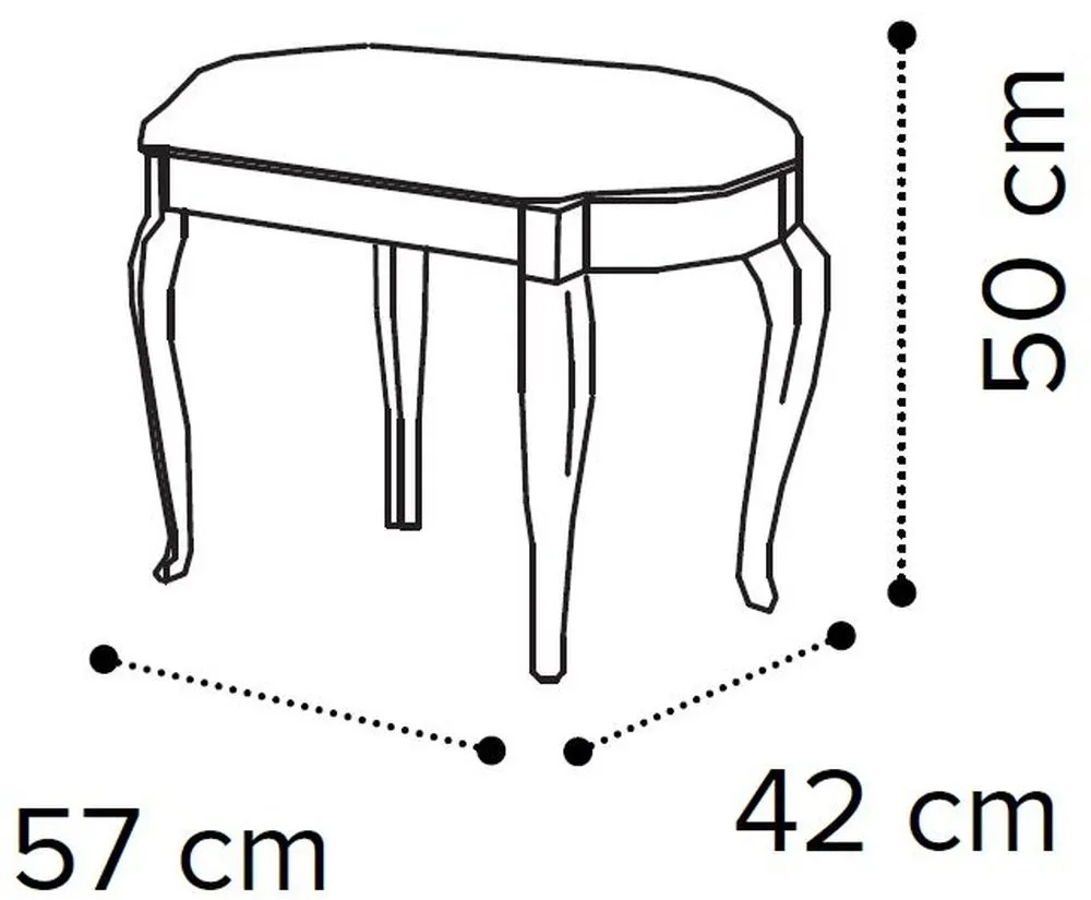 Nabucco Padded Dressing Stool - Silver Birch