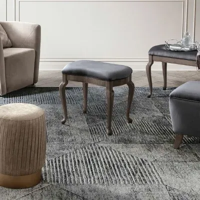 Nabucco Padded Dressing Stool - Silver Birch image