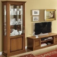 Nostalgia 1 Door Display Cabinet - LHF - Walnut