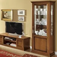 Nostalgia 1 Door Display Cabinet - RHF - Walnut