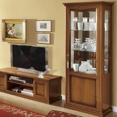 Nostalgia 1 Door Display Cabinet - RHF - Walnut