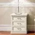 Nostalgia 3 Drawer Bedside Cabinet - Bianco Antico