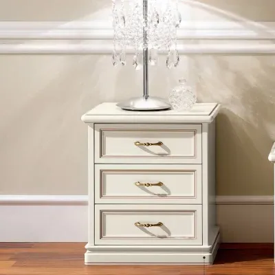 Nostalgia 3 Drawer Bedside Cabinet - Bianco Antico image