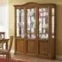 Nostalgia Curved 3 Door Display Cabinet with LED Light - Walnut