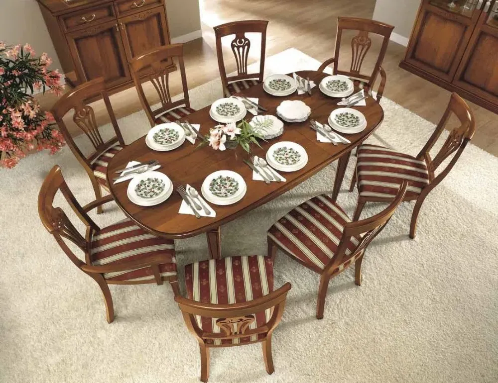 Nostalgia Oval Extending Dining Set with 4 Chairs - Walnut