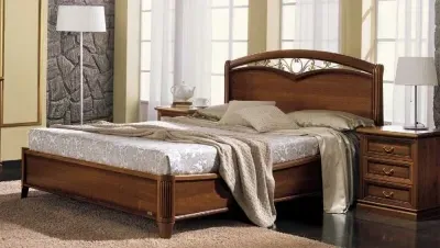 Nostalgia Queen Size Bed Frame - Walnut