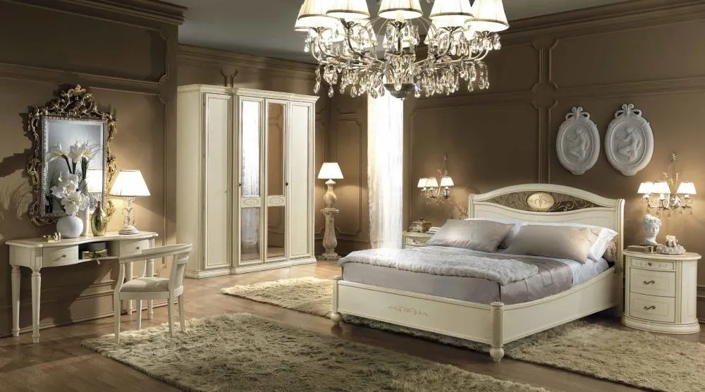 Siena 4 Door Wardrobe with Mirrors - Ivory