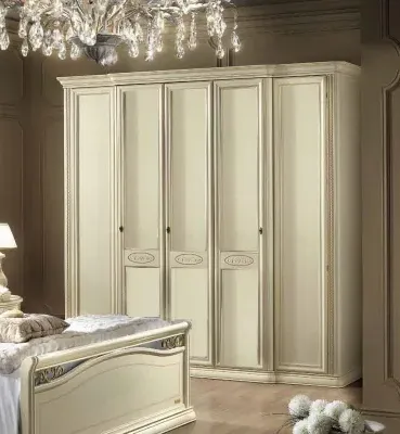 Siena 5 Door Wardrobe - Ivory image