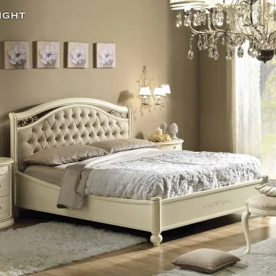 Siena King Size Capitonne Bed - Ivory