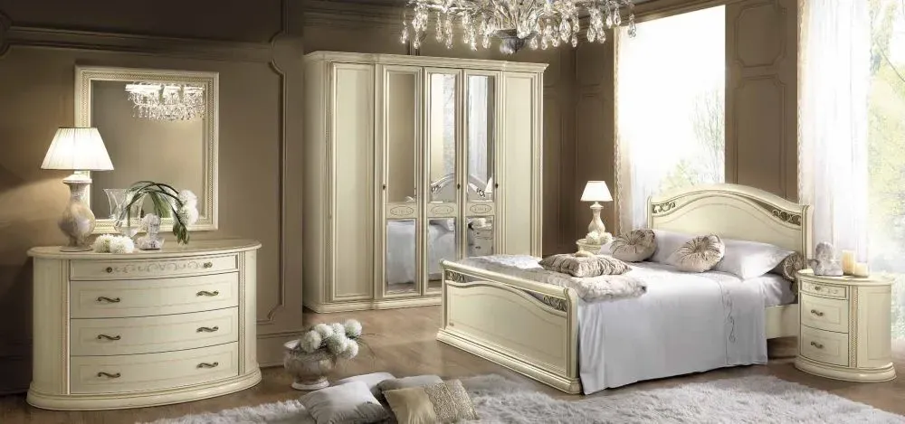 Siena Oval 3 Drawer Bedside Cabinet - Ivory