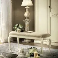 Siena Padded Bench - Ivory, Italian Leather