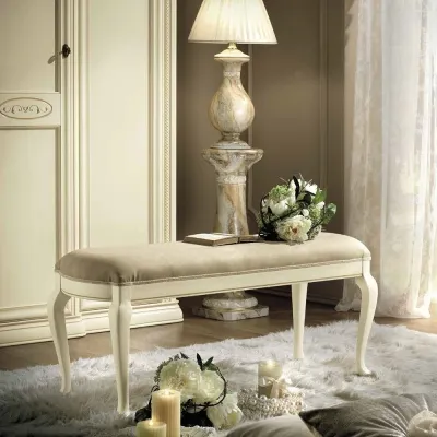 Siena Padded Bench - Ivory, Italian Leather image