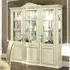Torriani 3 Glass Door Display Cabinet with LED Light - Ivory
