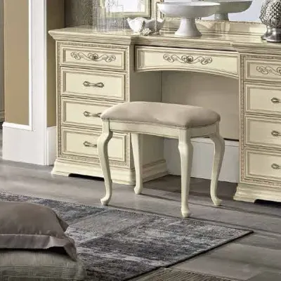 Torriani Padded Dressing Stool - Ivory image